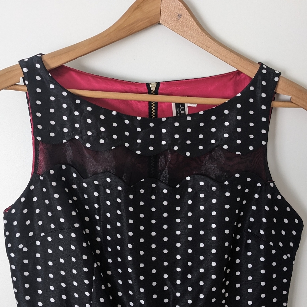 1950s Inspired Black & White Polkadot Dress - Picture 3 of 7